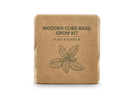 FSC-Holzpflanzgefäß-Set – Basilikum