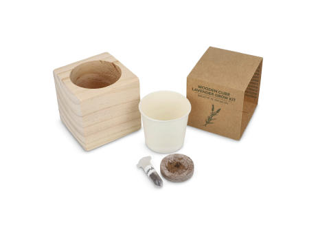 FSC-Holzpflanzgefäß-Set – Lavendel