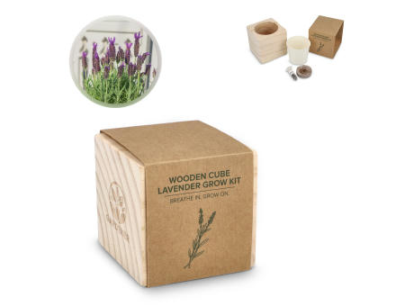 FSC-Holzpflanzgefäß-Set – Lavendel