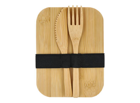 Edelstahl-Brotdose mit Bambusdeckel