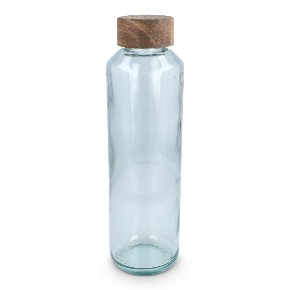 InSideOut Recycelte Glaswasserflasche ReuuZ mit Holzverschluss 650 ml
