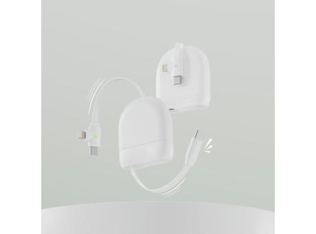 Xoopar ICE-R Einziehbares USB-C- und Lightning-Kabel 60 W 1 Meter