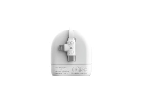 Xoopar ICE-R Einziehbares USB-C- und Lightning-Kabel 60 W 1 Meter