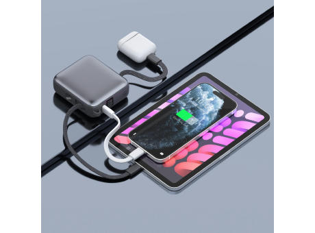 Nova Powerbank 22,5 W Power Delivery mit integrierten Kabeln 10.000 mAh