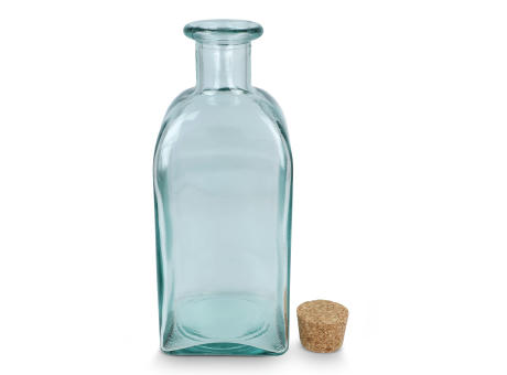 InSideOut Square Recycelte Glaswasserflasche ReuuZ mit Korkverschluss 1 l
