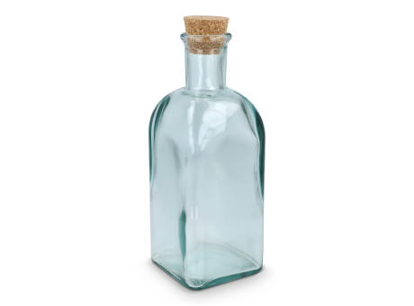 InSideOut Square Recycelte Glaswasserflasche ReuuZ mit Korkverschluss 500ml