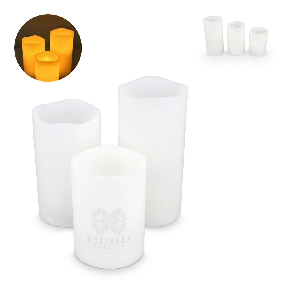 Koselys 3-teiliges LED-Kerzen-Set (batteriebetrieben)