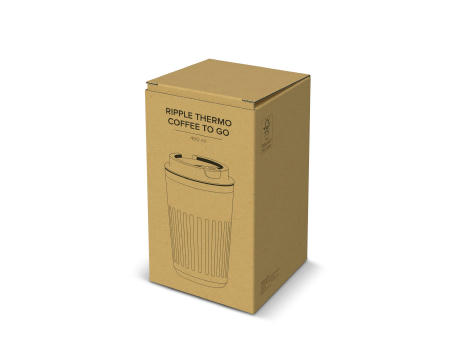 Recycelter Edelstahl-Thermobecher für Kaffee zum Mitnehmen, 400 ml