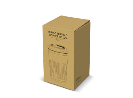 Recycelter Edelstahl-Thermobecher für Kaffee zum Mitnehmen, 400 ml