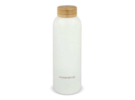 Waterdrop Edelstahlflasche mit Bambusdeckel 600 ml