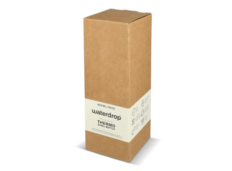 Waterdrop Edelstahlflasche mit Bambusdeckel 600 ml