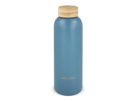 Waterdrop Edelstahlflasche mit Bambusdeckel 600 ml