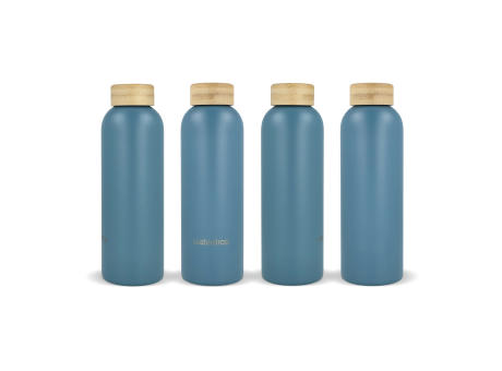 Waterdrop Edelstahlflasche mit Bambusdeckel 600 ml