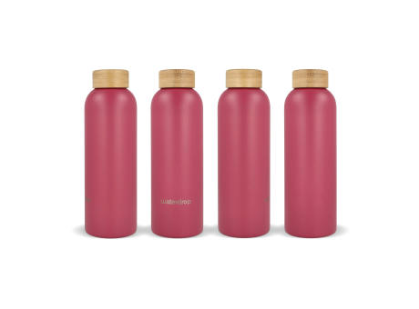 Waterdrop Edelstahlflasche mit Bambusdeckel 600 ml