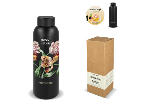 Waterdrop Edelstahlflasche mit Stahldeckel 600 ml