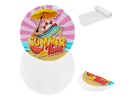 Doppelseitiges rundes Strandtuch  Ø 150 cm, 350 g/m², Sublimationsdruck