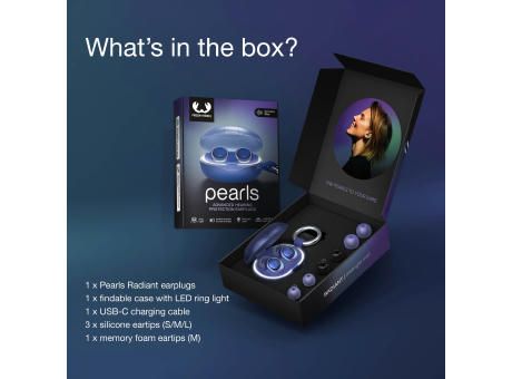 Fresh 'n Rebel Pearls Radiant Festival Ohrstöpsel – Zertifizierter Gehörschutz – Case mit Tracker