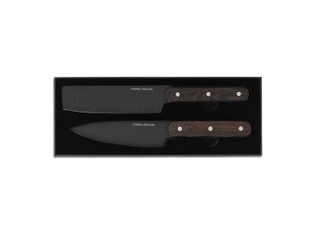 Orrefors Jernverk 2er-Set Messer, schwarz & Holz