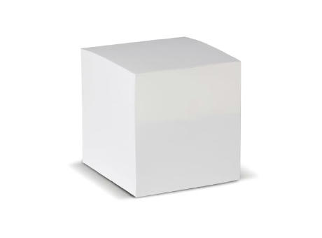 Quadratischer Zettelblock weiß 9x9x9cm