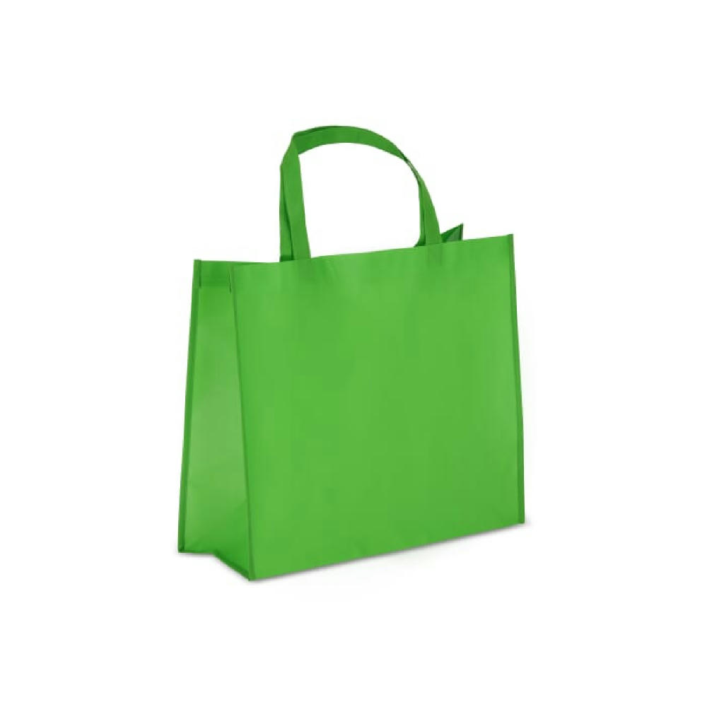 R-PET Tragetasche aus laminiertem Non Woven 40 x 16 x 35cm 105g/m²