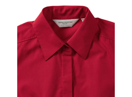 Camisa popelin manga corta mujer