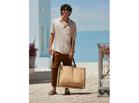 Bolsa shopper de yute natural almidonado Market