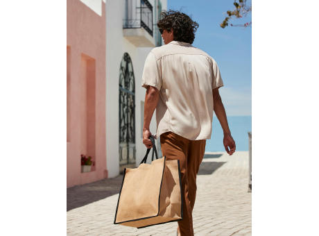 Bolsa shopper de yute natural almidonado Market
