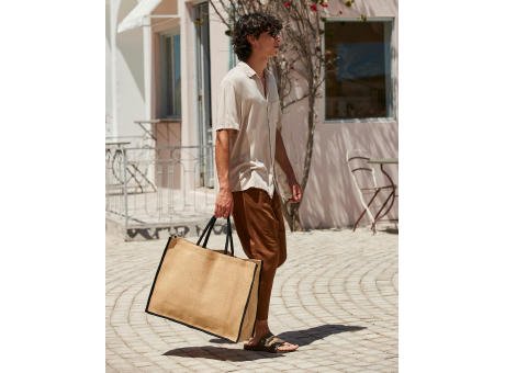Bolsa shopper de yute natural almidonado Market