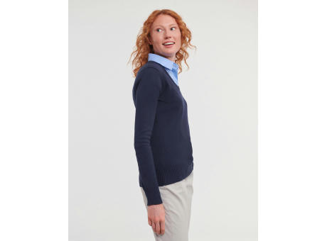 Jersey de punto cuello V mujer