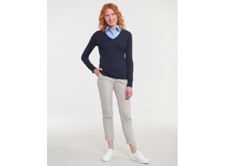 Jersey de punto cuello V mujer