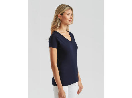 Camiseta cuello V Valueweight corte femenino