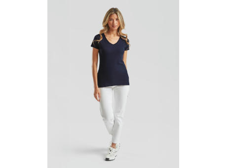 Camiseta cuello V Valueweight corte femenino