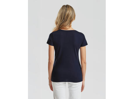 Camiseta cuello V Valueweight corte femenino