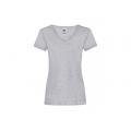 Camiseta cuello V Valueweight corte femenino