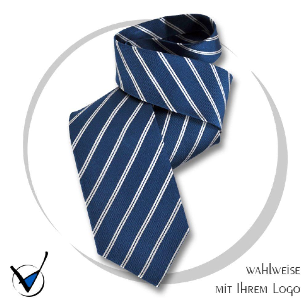 Krawatte Kollektion Dessin 37-2 - Marine/Weiß