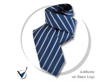 Krawatte Kollektion Dessin 37-2 - Marine/Weiß