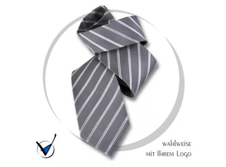 Krawatte Kollektion Dessin 37-3 - Hellgrau/Weiß