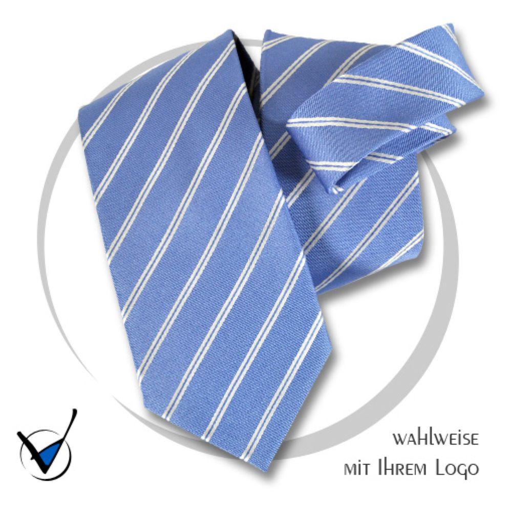 Krawatte Kollektion Dessin 37-5 - Hellblau/Weiß