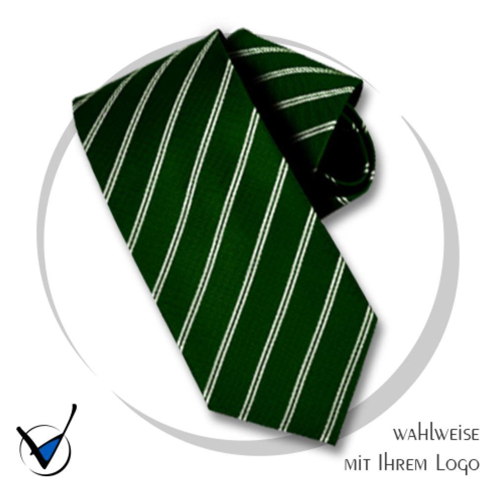 Krawatte Kollektion Dessin 37-8 - Jägergrün/Weiß