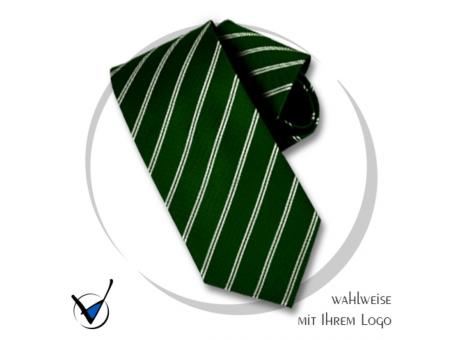 Krawatte Kollektion Dessin 37-8 - Jägergrün/Weiß