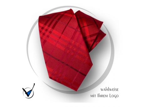 Krawatte Kollektion Dessin 43-1A - Rot mit dunkelroten Streifen