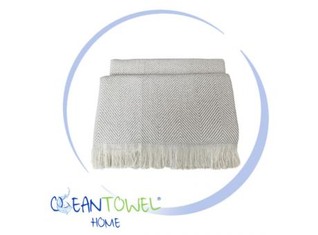 Ocean Towel HOME, Decke FISCHGRÄT grau/weiß, ca. 150 x 200 cm