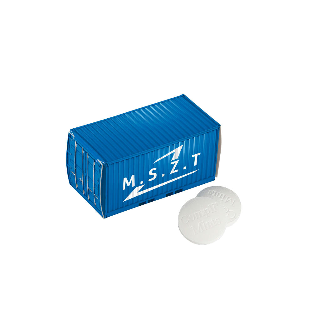 Mit Pfefferminz gefüllte Containerbox