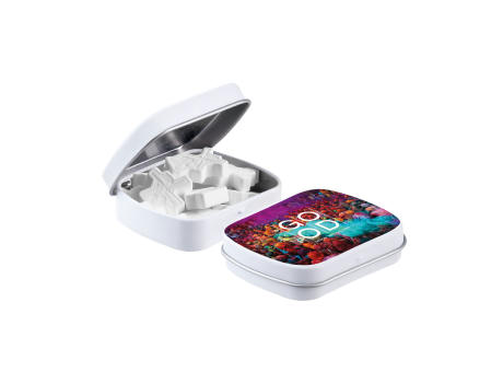 Mini Klappdeckeldose mit Form Pfefferminz