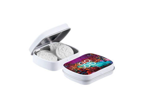 Mini Klappdeckeldose mit Form Pfefferminz