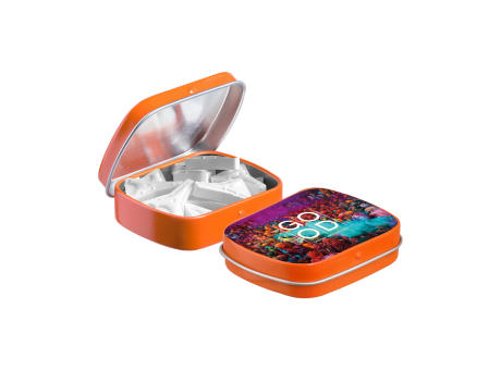 Mini Klappdeckeldose mit Form Pfefferminz