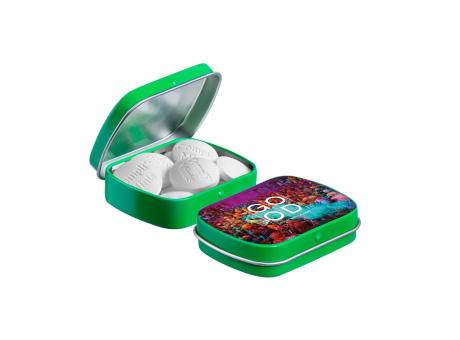 Mini Klappdeckeldose mit Form Pfefferminz