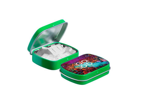 Mini Klappdeckeldose mit Form Pfefferminz