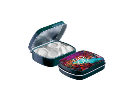 Mini Klappdeckeldose mit Form Pfefferminz