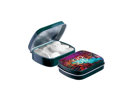 Mini Klappdeckeldose mit Form Pfefferminz